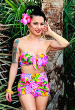 Load image into Gallery viewer, Queen Fruitti Retro High Waist Sarong Tie Front Bikini Bottom
