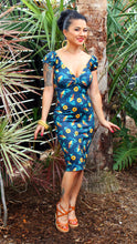 Load image into Gallery viewer, Tiki Whipped Cinched Front Puff Sleeve Wiggle Dress

