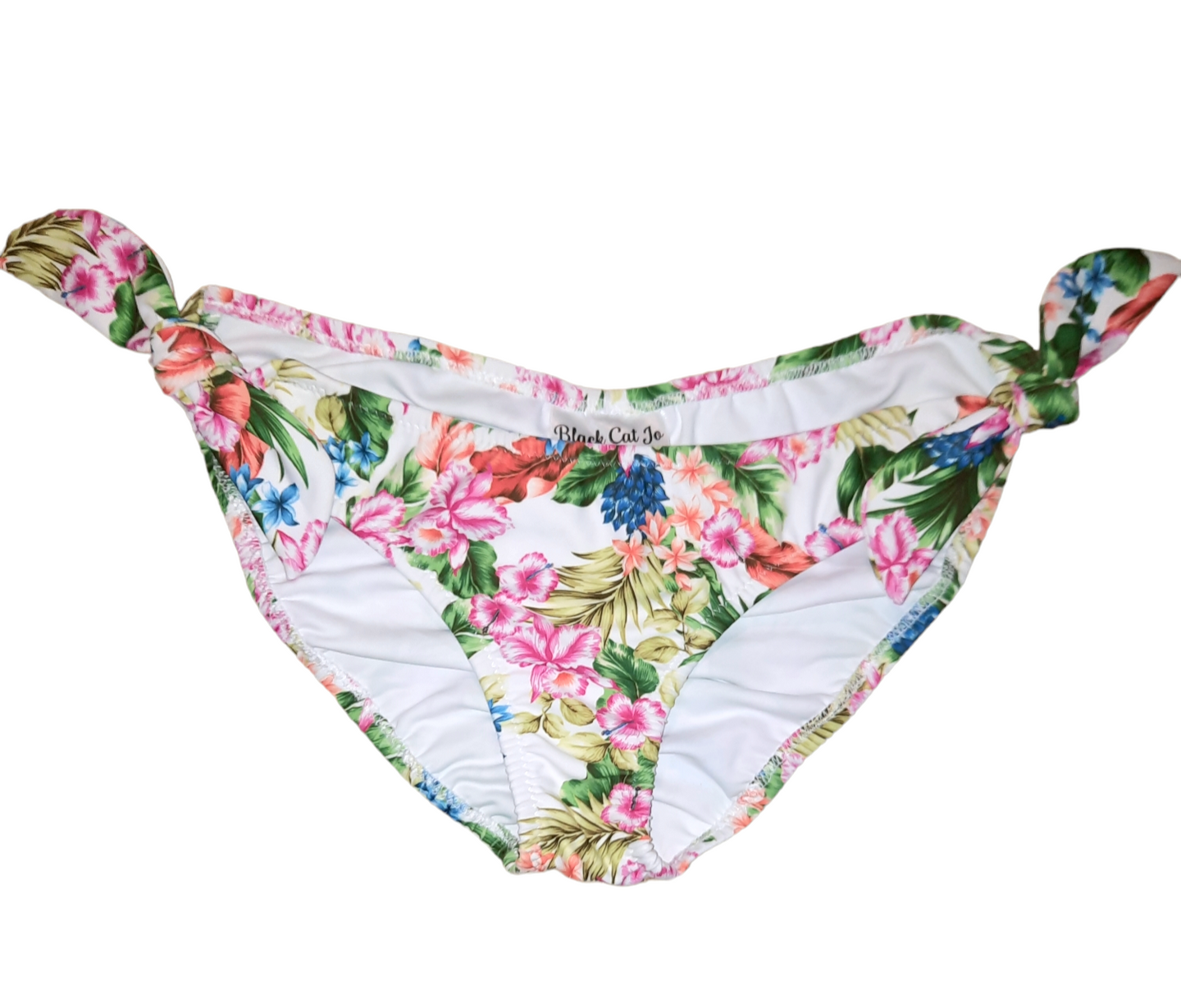 White Hibiscus Bow-tie Bikini Bottom