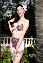 Load image into Gallery viewer, Leopard Lounge Pink Retro Two-toned High Waist Bikini Bottom
