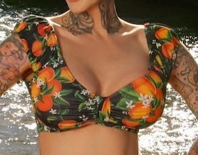 Custom puff sleeve bikini top