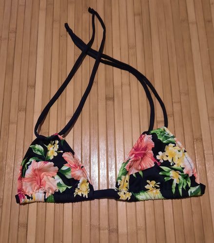 Floral double string triangle top