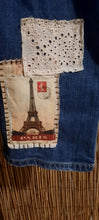 Load image into Gallery viewer, Upcycled Lucky Brand Jeans with patches
