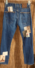 Load image into Gallery viewer, Upcycled Lucky Brand Jeans with patches
