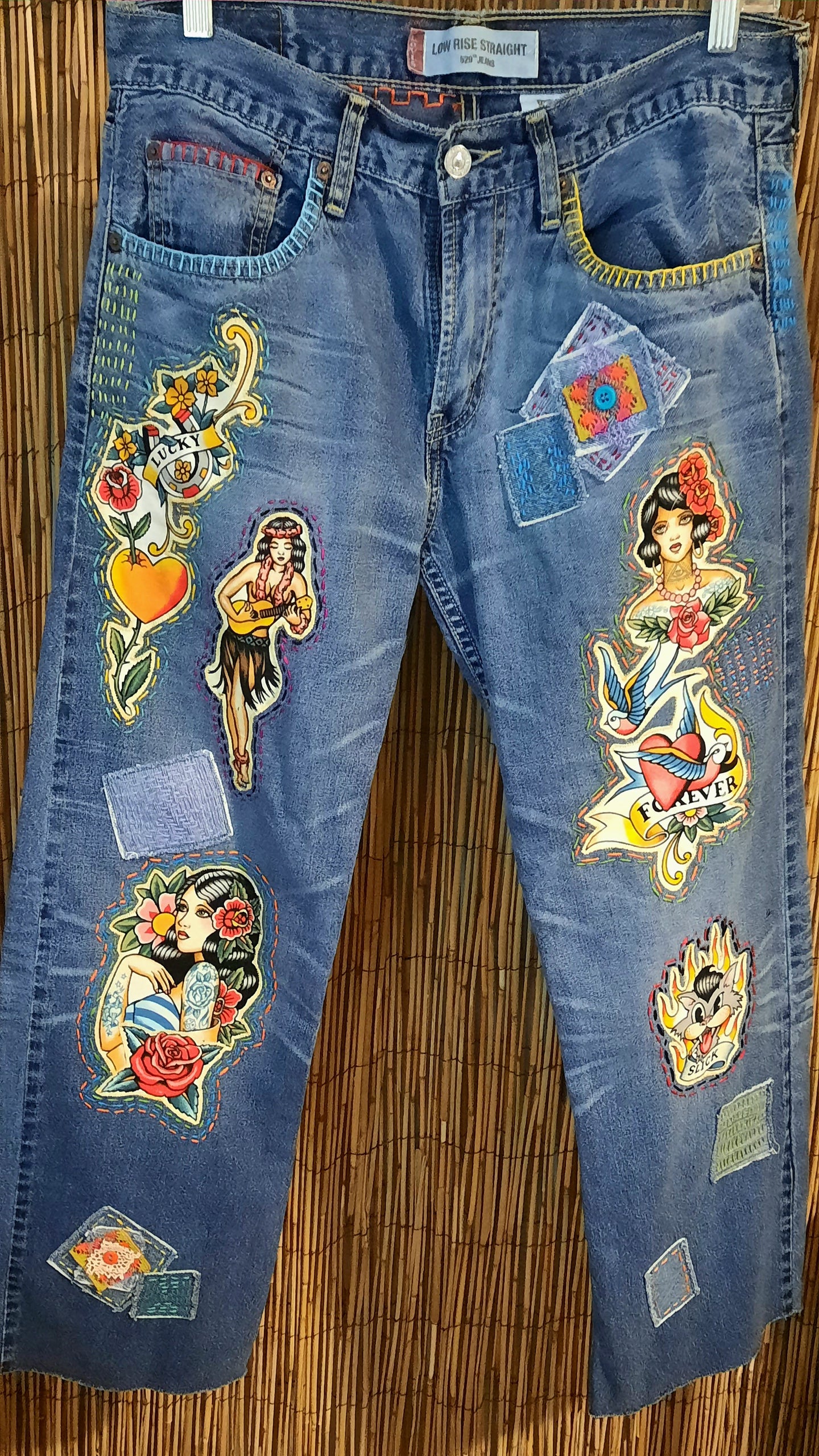 Upcycled/Repurposed Levi's Tattoo Jeans