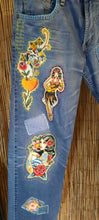 Load image into Gallery viewer, Upcycled/Repurposed Levi&#39;s Tattoo Jeans
