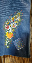 Load image into Gallery viewer, Upcycled/Repurposed Levi&#39;s Tattoo Jeans
