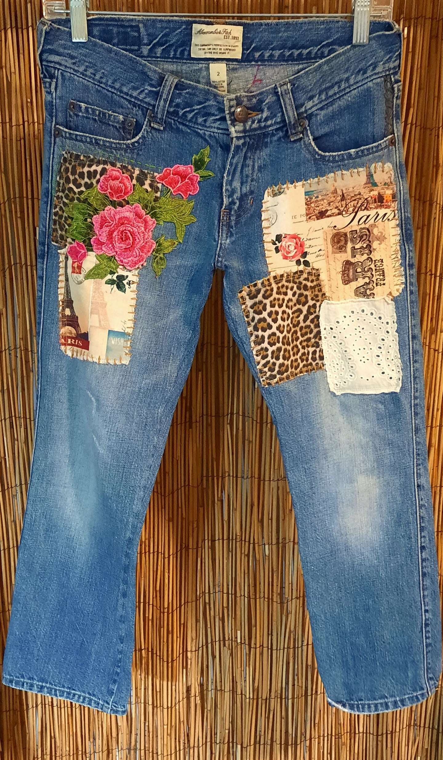 Upcycled/Repurposed Jeans/Ambercrombie Jeans/Patcwork Jeans