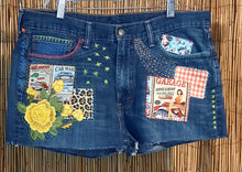 Load image into Gallery viewer, Upcycled/Recycled Levi&#39;s Denim Shorts/Patchwork
