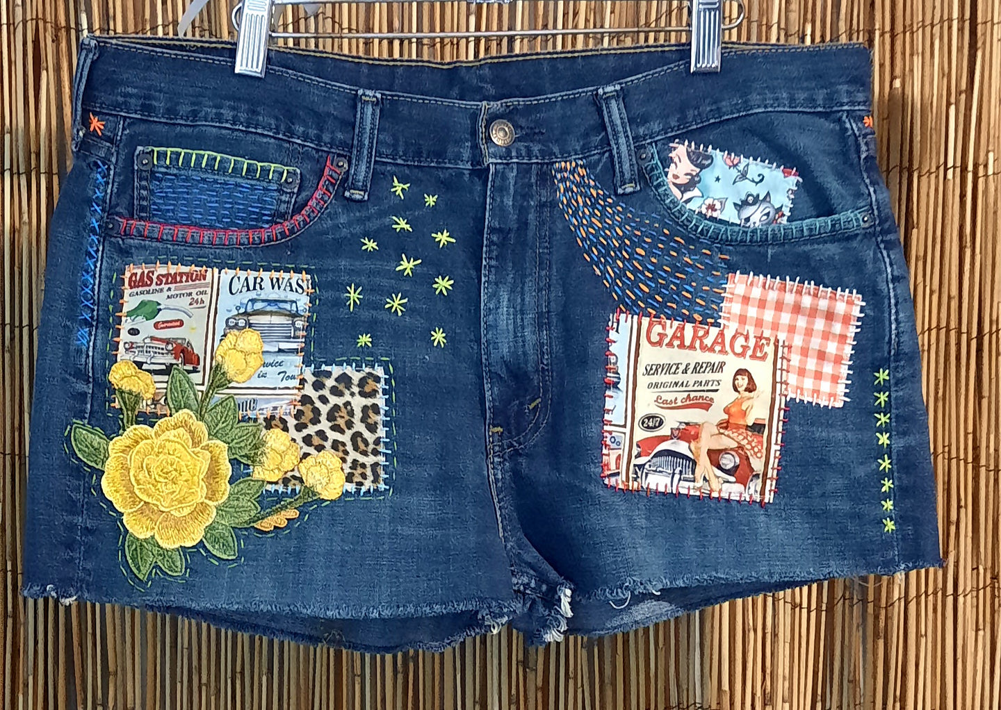 Upcycled/Recycled Levi's Denim Shorts/Patchwork