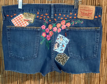 Load image into Gallery viewer, Upcycled/Recycled Levi&#39;s Denim Shorts/Patchwork
