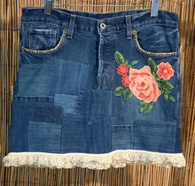 Load image into Gallery viewer, Upcycled Denim Skirt
