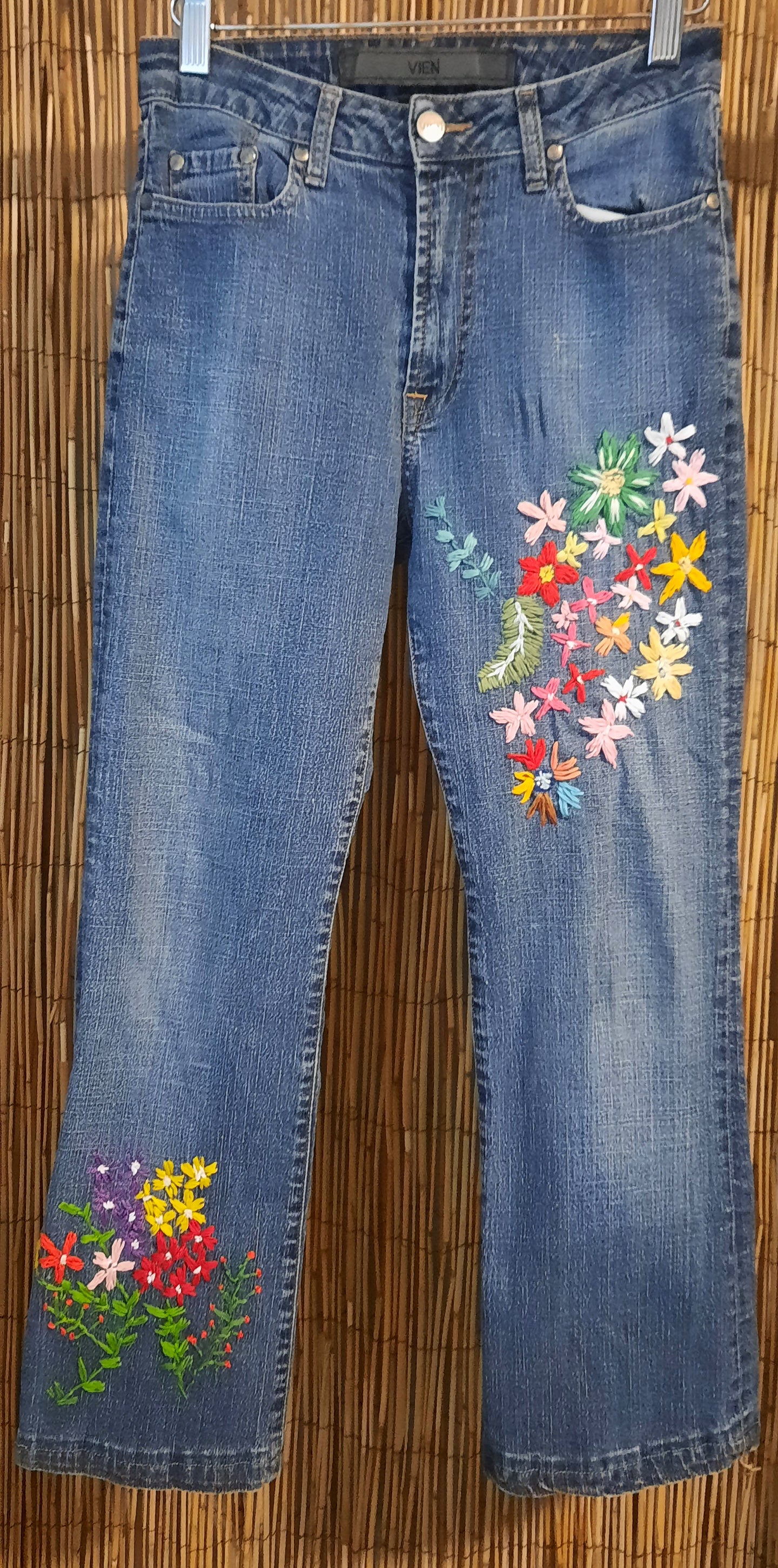 Upcycled Embroidered Jeans