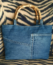 Load image into Gallery viewer, Upcycled Denim Handbag
