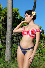 Load image into Gallery viewer, Navy thong bikini bottom 
