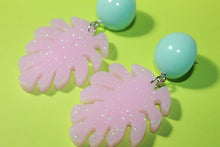 Load image into Gallery viewer, Tropicana Club Retro Earrings in vintage blue &amp; baby pink
